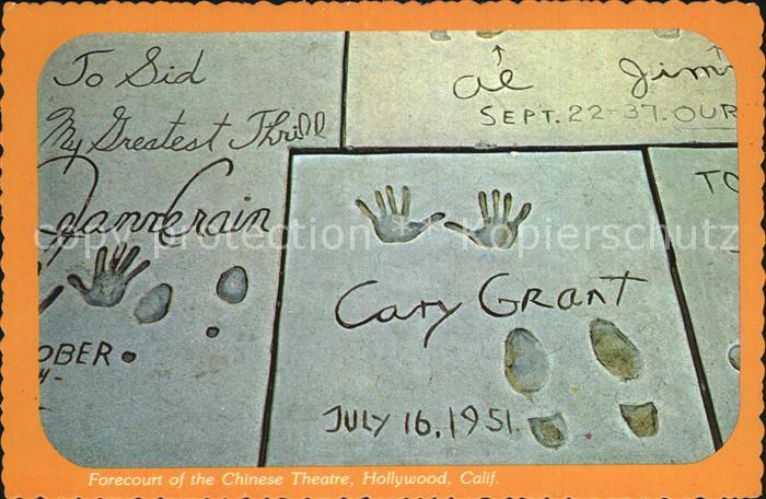 Hollywood California Footprints of the Stars Cary Grant