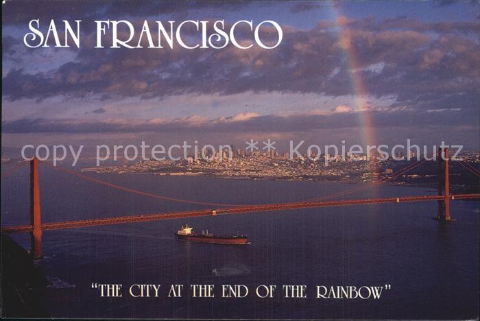San Francisco California Golden Gate Bridge with Rainbow