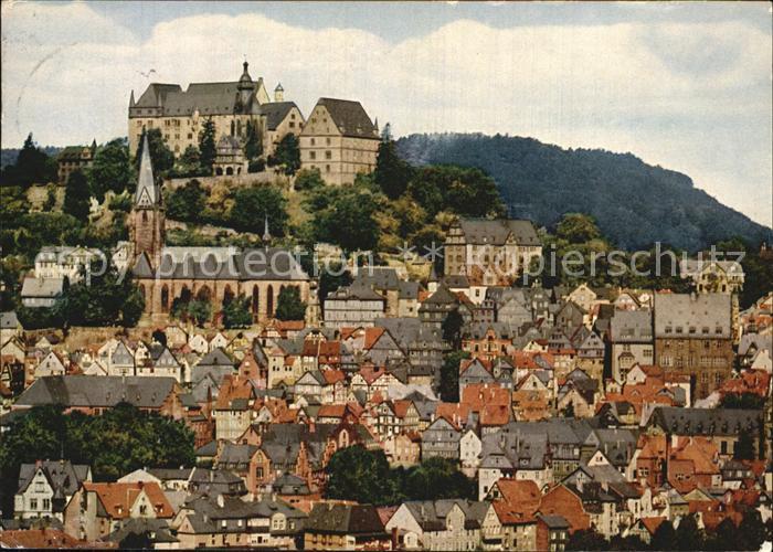 Marburg Lahn Blick zum Schloss