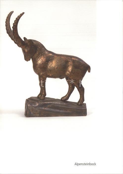 Steinbock Alpensteinbock Stahlblech Messingueberschmelzung