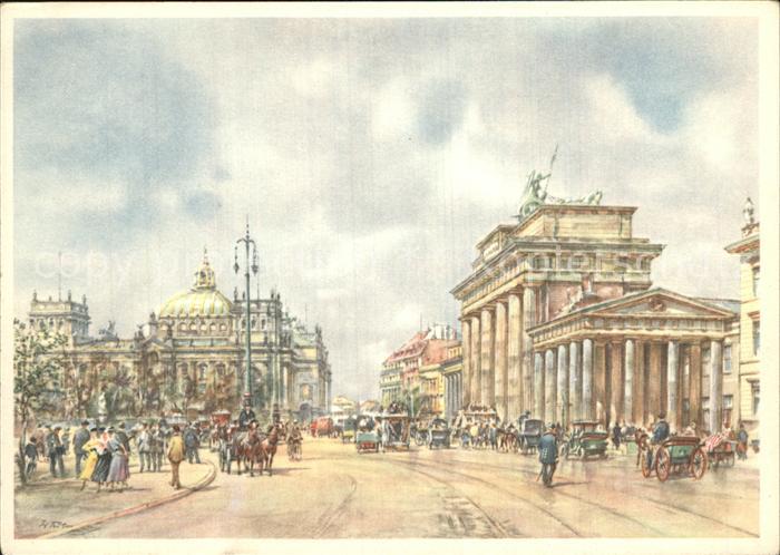Kuenstlerkarte Wolfgang Tritt Berlin Brandenburger Tor