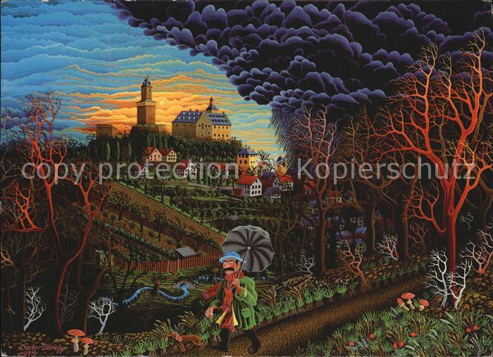 Kuenstlerkarte Dieter Berlepp Naive Malerei Kronberg Philosophenweg