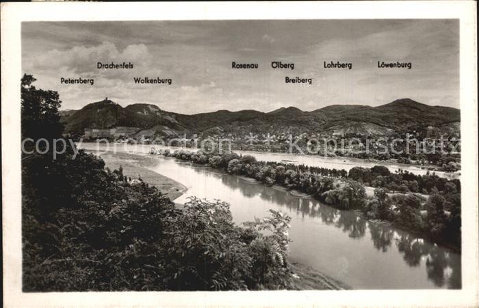 Rolandseck Blick auf Grafenwerth und Siebengebirge