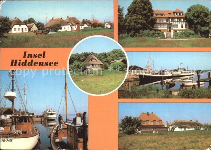 Insel Hiddensee Hafen Kloster Fischerhaeuser Vitte Restaurant Norderende