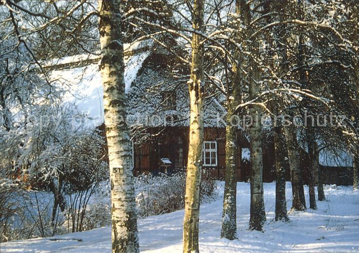 Hove Jork Haus mit Strohdach im Winter