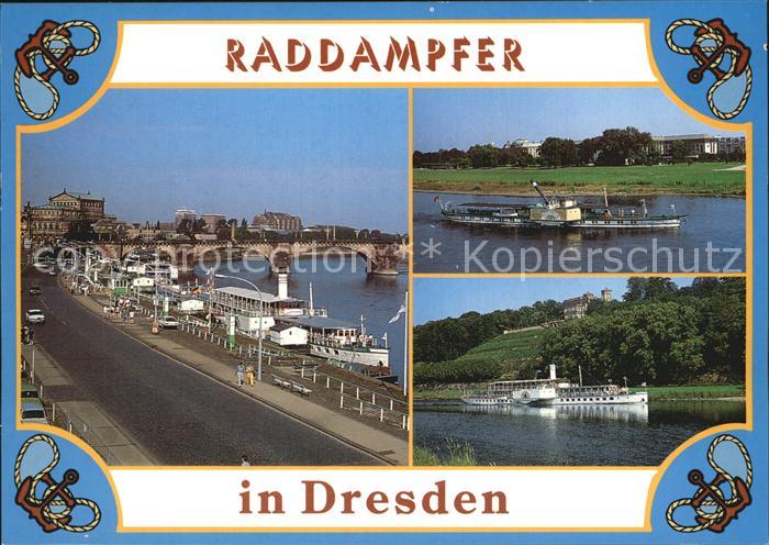 DRESDEN Elbe Raddampfer Elbpartie Bruecke