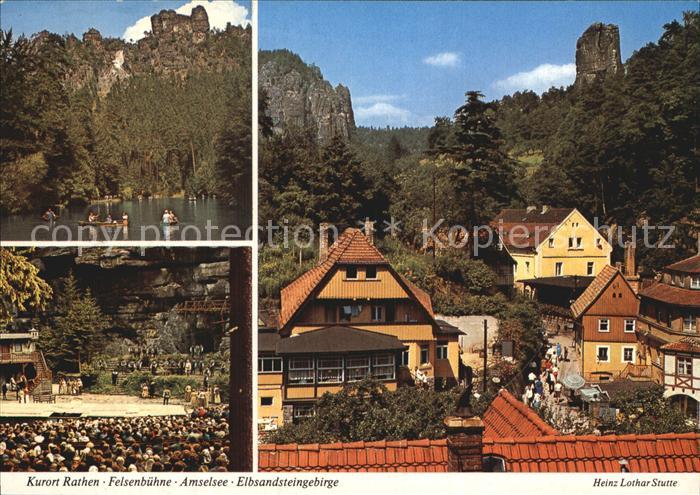 Rathen Saechsische Schweiz Felsenbuehne Amselsee