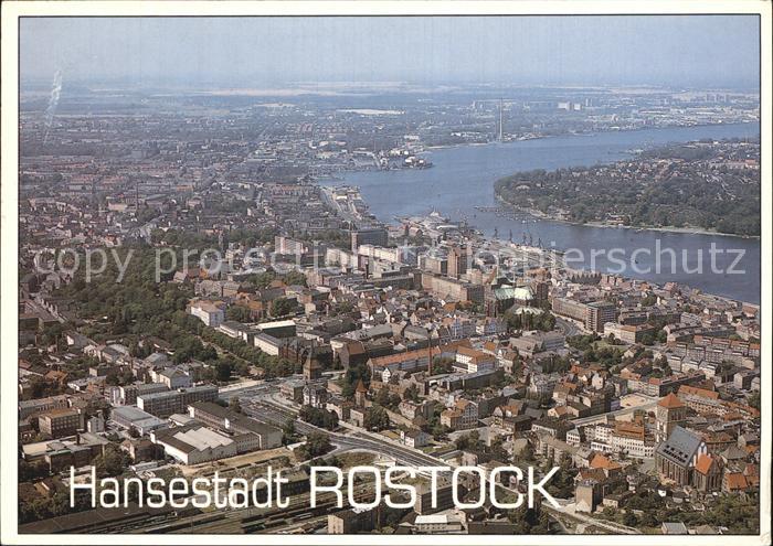 ROSTOCK  CITY Fliegeraufnahme mit Hafen