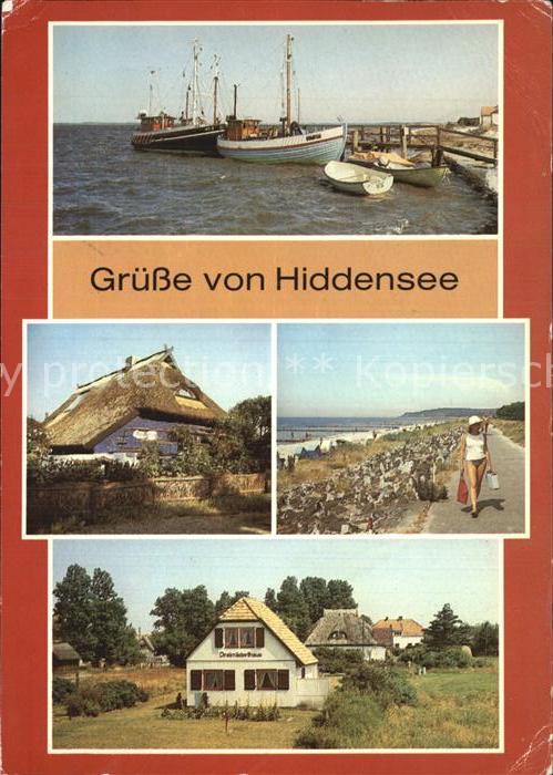 Insel Hiddensee Vitte Blaue-Scheune Duenendamm Dreimaederlhaus