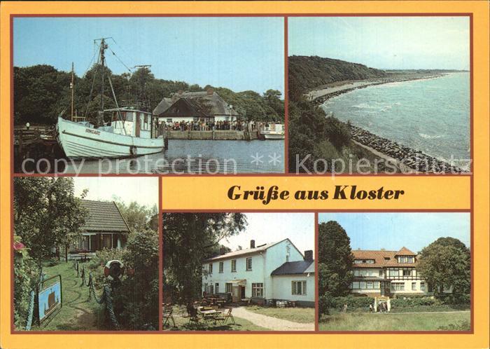 Kloster Hiddensee Hafen Steinwall Kapitaenshaus Restaurant Enddorn und Dornbusch