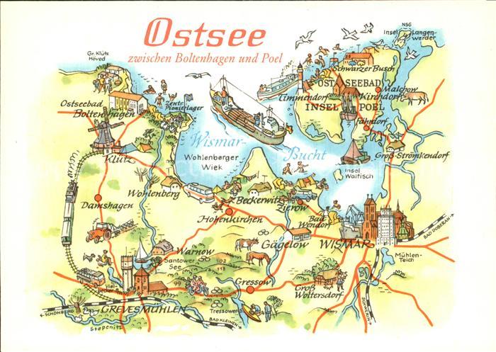 Boltenhagen Ostseebad Ostsee zwischen Boltenhagen und Poel Landkarte