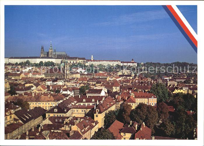 Praha Prahy Prague Fliegeraufnahme mit Schloss und Kleines Quartier