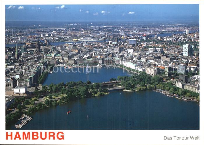 HAMBURG CITY Fliegeraufnahme Alsterpartie