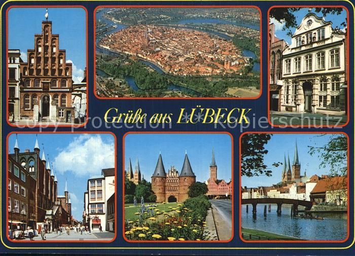 LueBECK  CITY Fliegeraufnahme Hansestadt Tor Bruecke