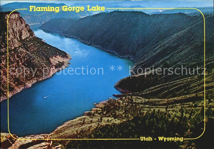 Utah US-State Wyoming Fliegeraufnahme Flaming Gorge Lake