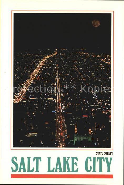 Salt Lake City Fliegeraufnahme State Street at night