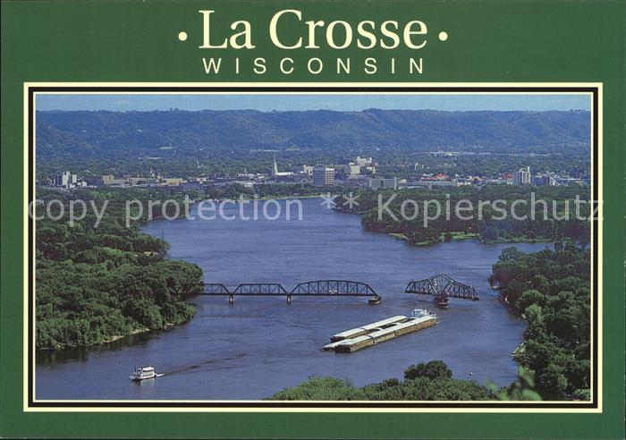 La Crosse Wisconsin Fliegeraufnahme Mississippi River