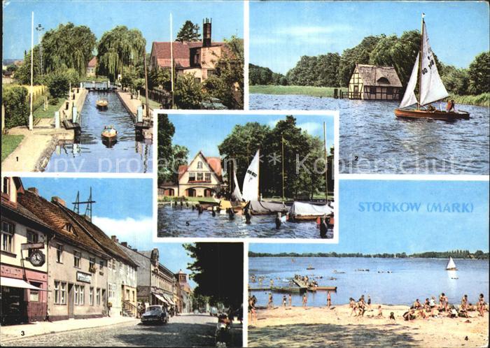 Storkow Mark Schleuse Storkower See Marktplatz Strand Wolfswinkel Sportlerheim W