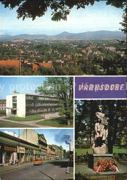 Varnsdorf Pohled na mesto od severu Klub n p Velveta Leninova trida Pamatnik osv