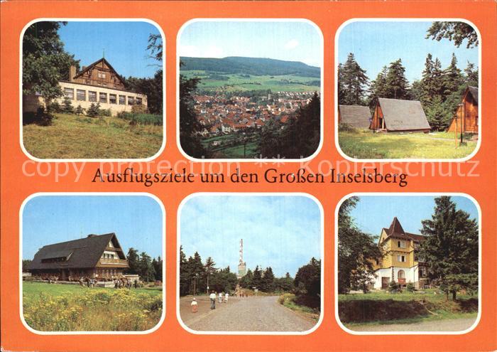 Grosser Inselsberg Gaststaette Fuchsbau Panorama Wanderhuetten Heuberghaus Aufga