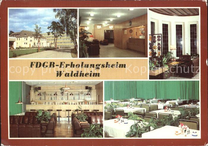 Arendsee Altmark FDGB Erholungsheim Waldheim Empfang Diele Bar Speisesaal