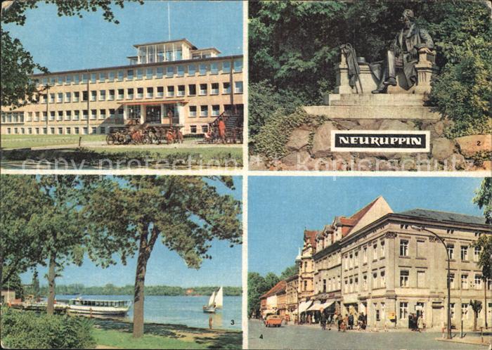 Neuruppin Poliklinik Fontane Denkmal Dampferanlegestelle Karl Marx Strasse