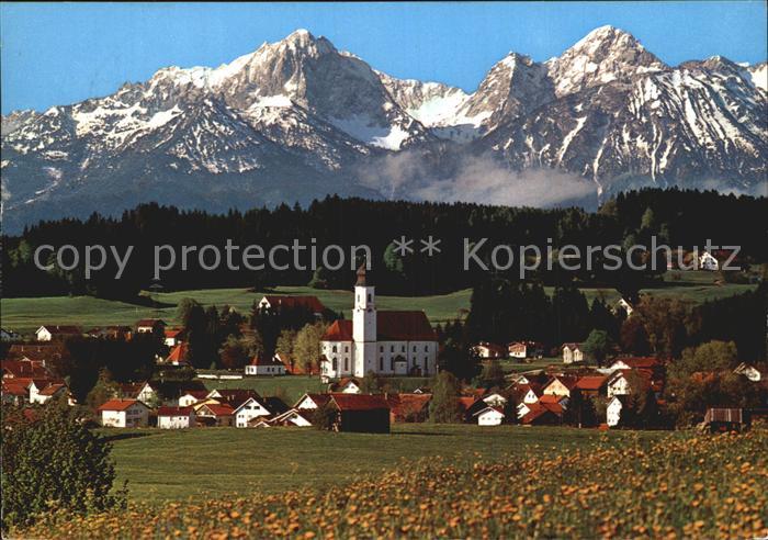 Lechbruck See mit Tiroler und Allgaeuer Alpen