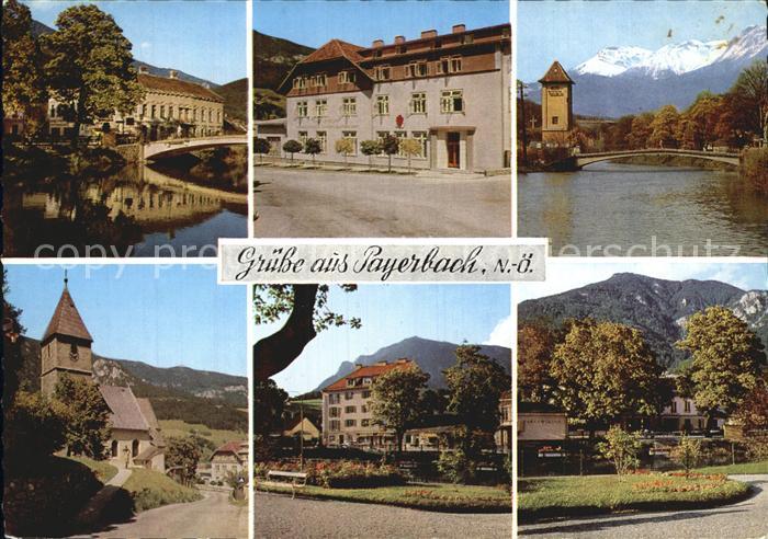 Payerbach Schloss Teilansichten Kirche Bruecke