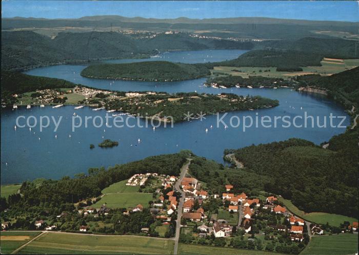 Edersee Fuenf Seen Blick Edertalsperre Fliegeraufnahme