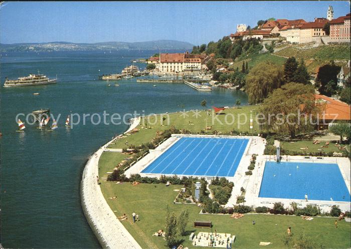Meersburg Bodensee Panorama Freibad Fliegeraufnahme
