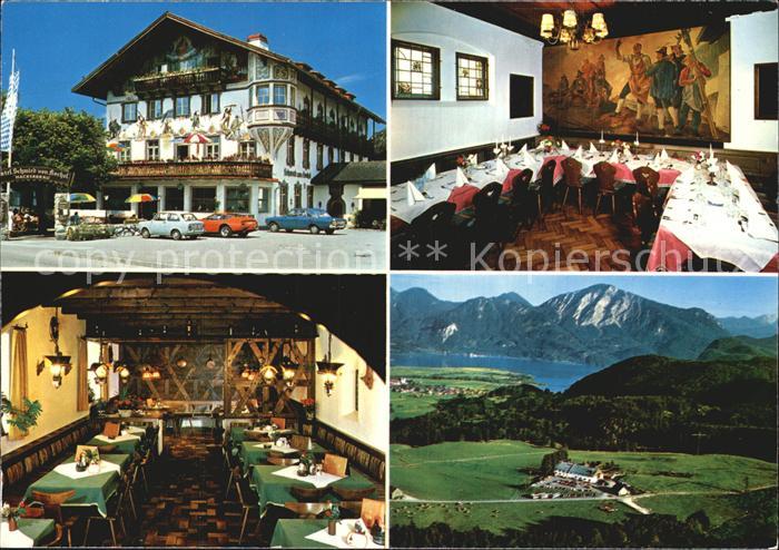 Kochel See Alpenhotel Schmied vom Kochel Festtafel Gastraum Panorama