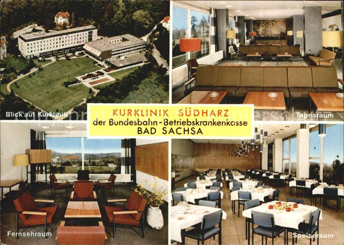 Bad Sachsa Harz Fliegeraufnahme Kurklinik Tagesraum Fernsehraum Speiseraum
