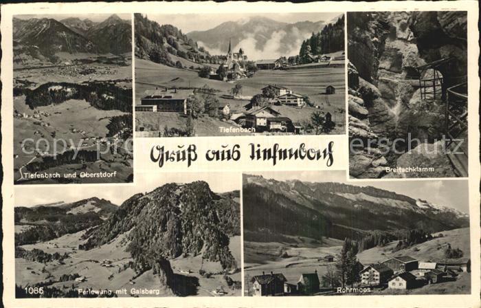 Tiefenbach Oberstdorf Panorama Ortsblick Breitachklamm Ferlewang mit Gaisberg Ro