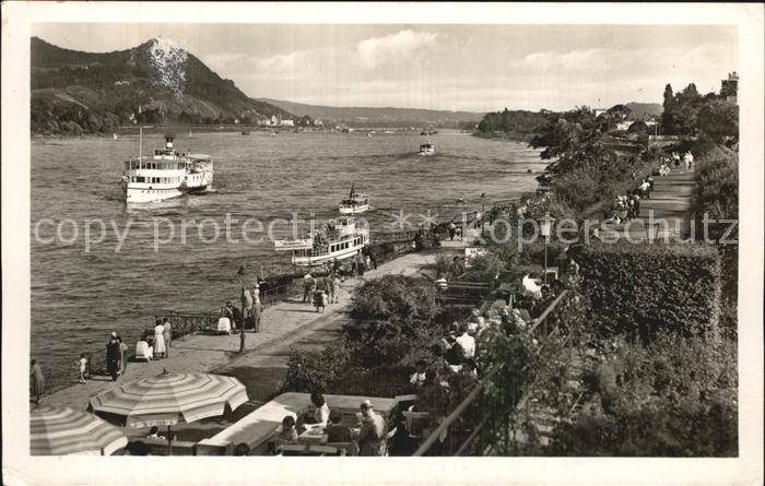 Bad Godesberg Blick von der Bastei auf Promenade und Siebengebirge