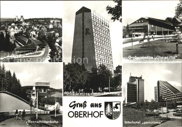 Oberhof Thueringen Panorama FDGB Erholungsheim Rennsteig Grossgaststaette Oberer