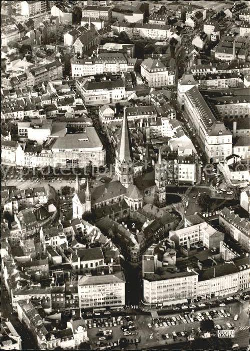 Bonn Rhein Muenster Universitaet Rathaus Markt Bahnhof Fliegeraufnahme