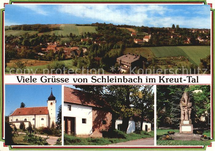 Schleinbach Panorama Pfarrkirche Kellergasse Kriegerdenkmal