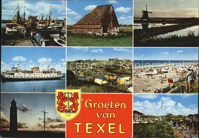 Texel Hafen Stall Windmuehle Fahrgastschiff Camping Strandpartie Leuchtturm