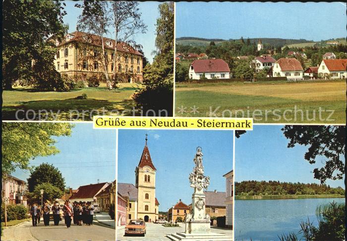 Neudau Steiermark Schloss Teilansicht Siedlung Ortsbild Kirche Teichmotiv