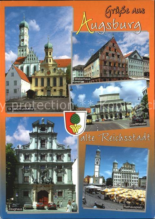 Augsburg St Ulrich und Afra Weberhaus Zeughaus Stadttheater Rathausplatz