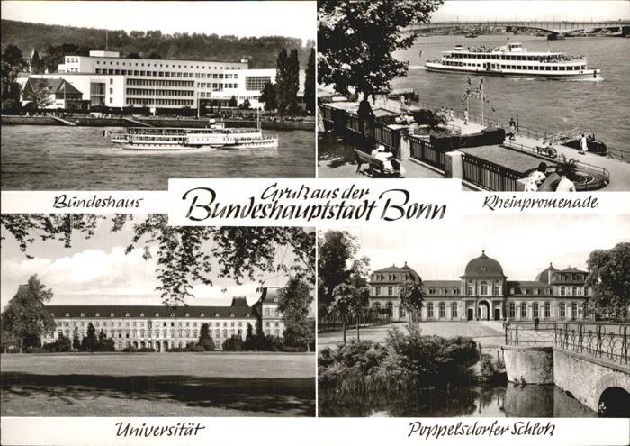 Bonn Rhein Bundeshaus Rheinpromenade Universitaet Poppelsdorfer Schloss