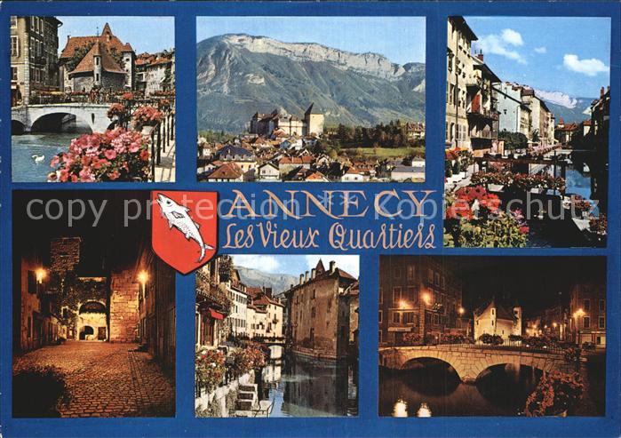 Annecy Haute-Savoie Bruecke Schloss Ortsmotive