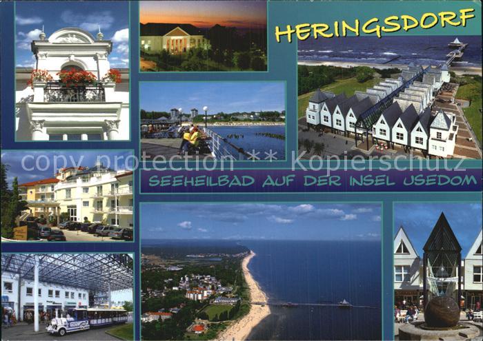 Heringsdorf Ostseebad Usedom Teilansichten Inselbaehnle Strand Brunnen