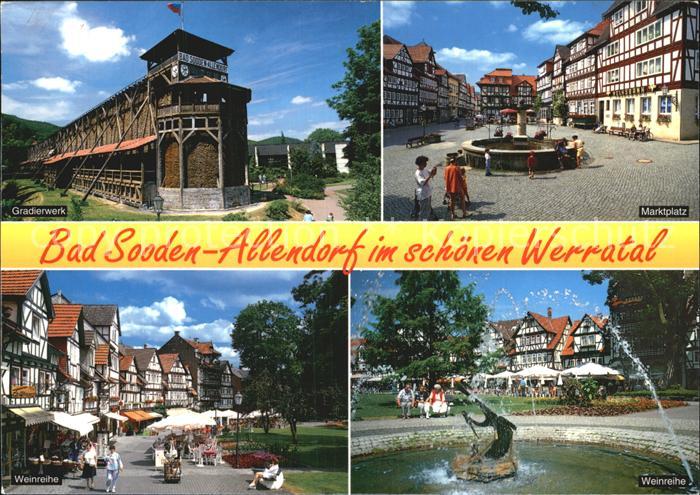 Bad Sooden-Allendorf Gradierwerk Marktplatz Weinreihe Brunnen