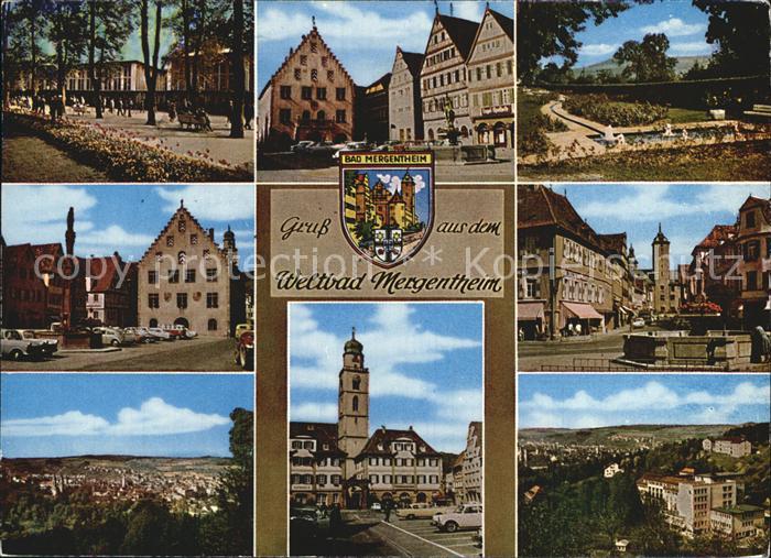 Bad Mergentheim Teilansichten Markt Denkmal Brunnen Rathaus Kirche
