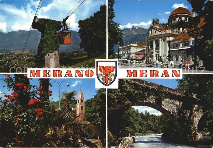 Meran Merano Selbahn Teilansicht Park Kirche Bruecke