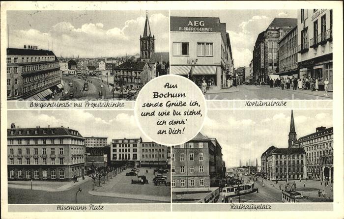 BOCHUM  CITY Rathausplatz Bongardstrasse Husemann Platz