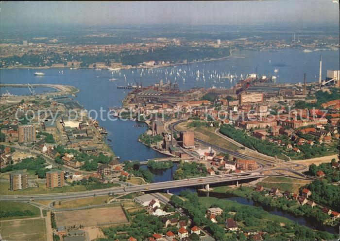 KIEL  CITY Fliegeraufnahme Schwentine und Segelregatta