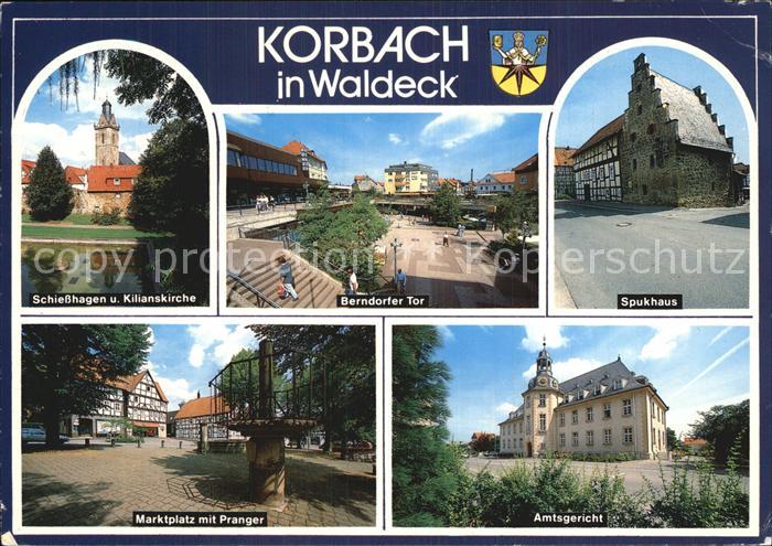 Korbach Schiesshagen und Kilianskirche Marktplatz mit Pranger Amtsgericht Spukha