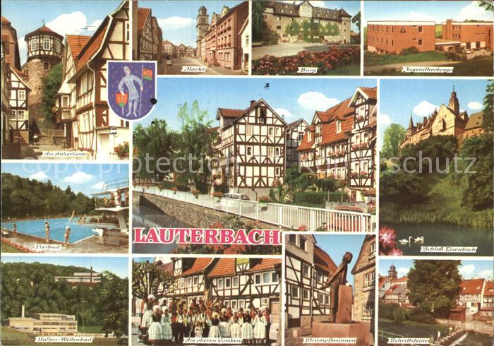 Lauterbach Hessen Freibad Hallen Wellenbad Strumpfbrunnen Schloss Burg Markt